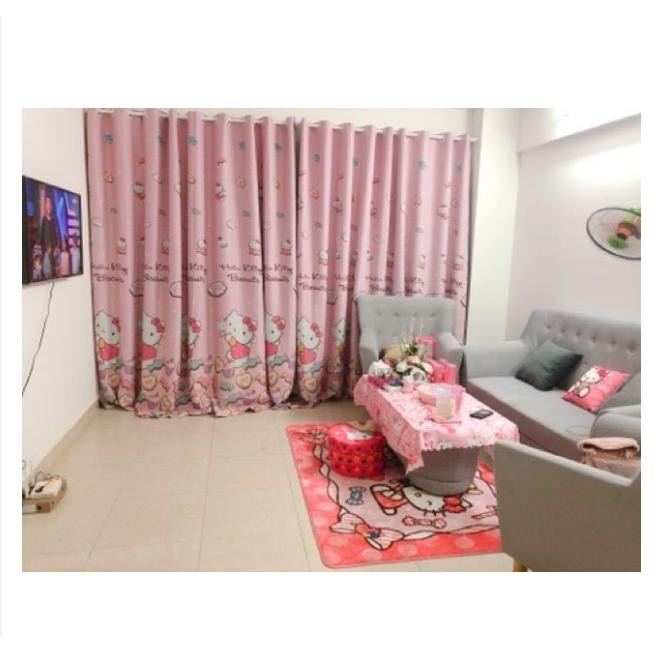 Rèm vải cao cấp chống nắng HÀNG CÓ SẴN khổ cao 2.7m - kitty kẹo ngọt