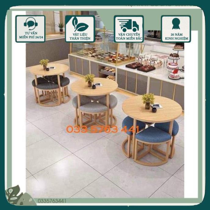 HÀNG CHÍNH HÃNG- Bộ bàn ăn 4 ghế thiết kế gọn gàng thông minh, chân sắt cực chắc chắn