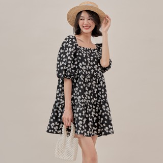 Đầm babydoll tay phồng tầng tk - dtk120