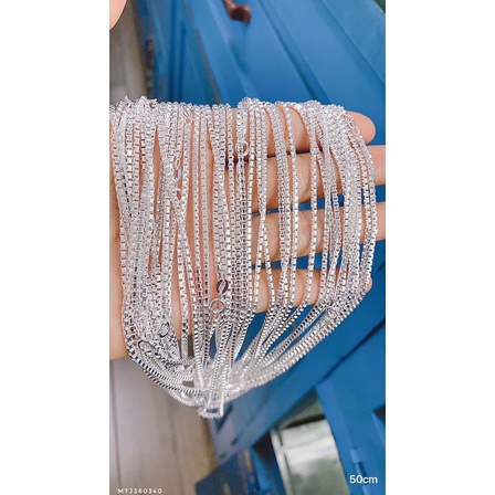 Dây chuyền bạc nam Minh Tâm Jewelry dây hộp bạc Ý bản dây 2mm