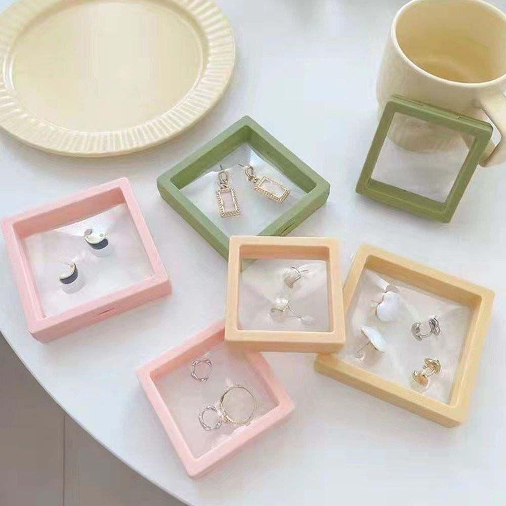 Hộp Đựng Trang Sức Bằng Nhựa Màu Sắc Trơn Chống Bụi Cho Nữ