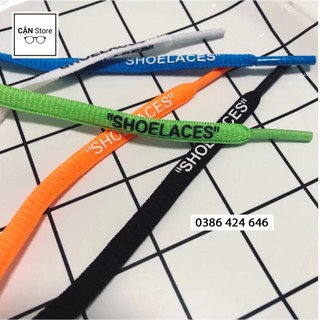 Dây giày oval Off White có chữ SHOELACES ở đuôi (ảnh chụp thật)