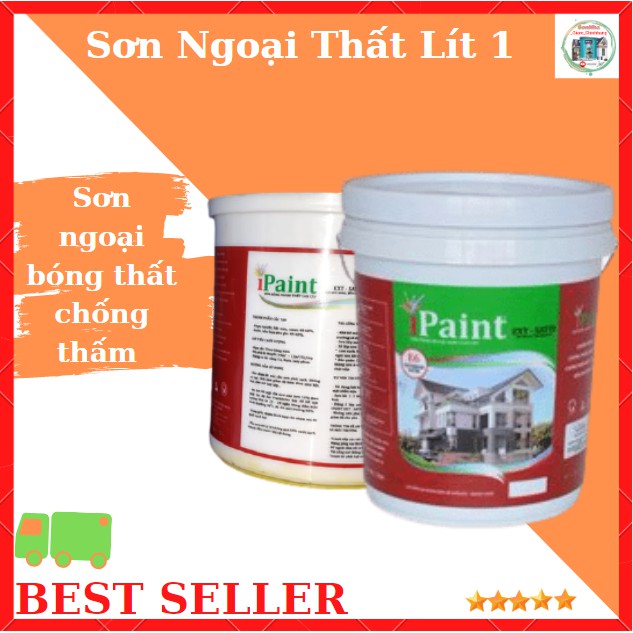 Sơn IPAINT E6 Ngoại Thất Chống Thấm EXT - SATIN(1kg), Chống Bám Bụi, Chống Bong Tróc, Chống Thấm Hiệu Quả, Chống Rêu Mốc