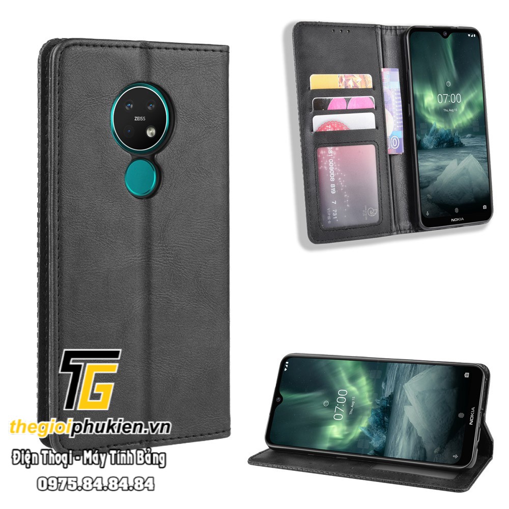 Bao da dạng ví Nokia 7.2 Leather Luxury