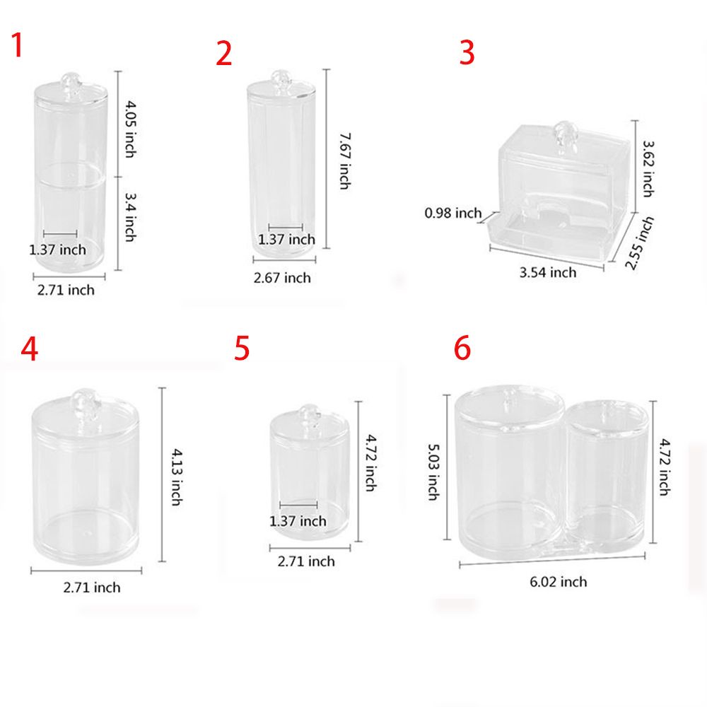 Epoch Hộp Nhựa Tròn Trong Suốt Đựng Tăm Bông / Bông Tẩy Trang Chống Bụi Có Nắp Đậy Cho Phòng Tắm