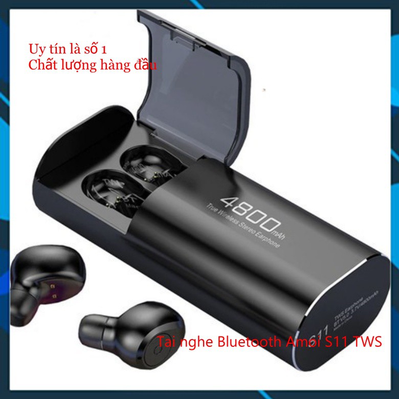 Tai nghe Bluetooth Không Dây Nhét Tai Kiêm Sạc Dự Phòng Amoi S11 TWS Nâng Cấp Hơn i7, i9, i12, F9, F9 Pro bobstore01 | BigBuy360 - bigbuy360.vn