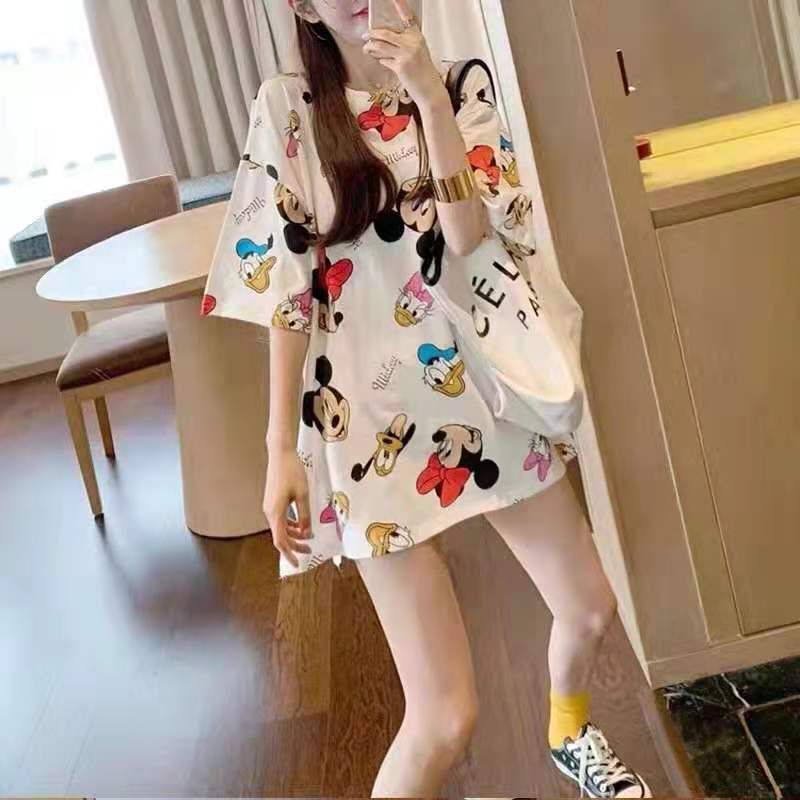 Mickey Mouse print short sleeve T-shirt woman