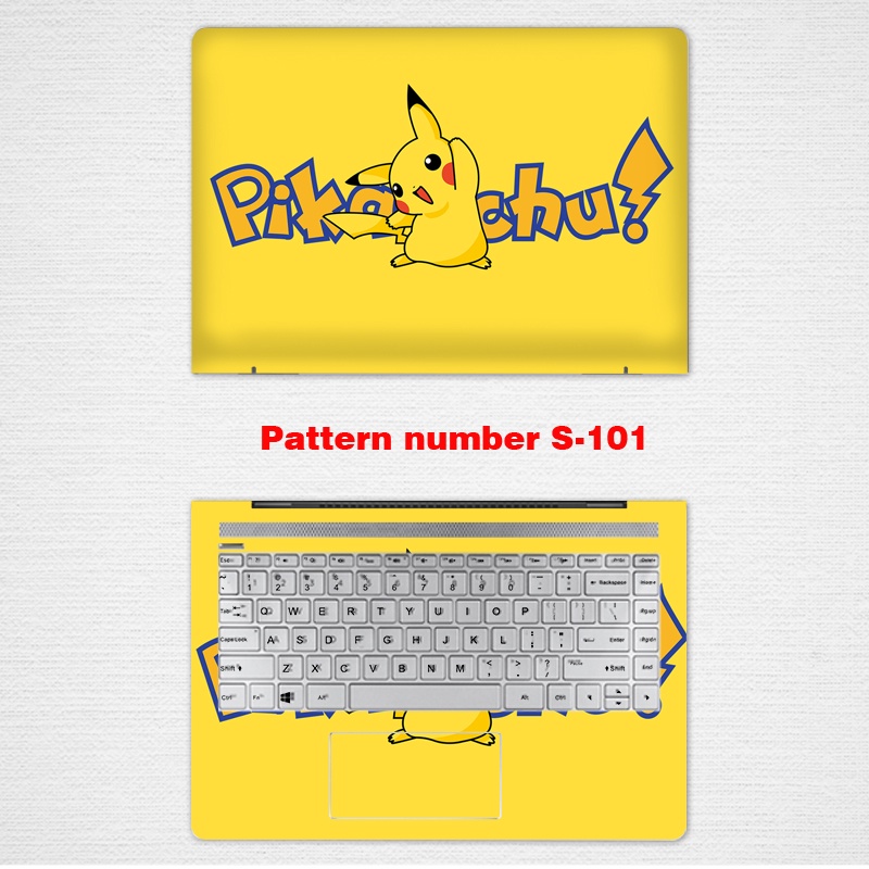 Bộ 2 Miếng Dán Hình pikachu Cho laptop 12 13 14 15.6 inches asus a510u s4000 s410u s4300u s5300us510u