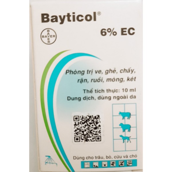 Thuốc Pha Tắm hoặc Xịt Phòng và Trị: ve,rận,bọ chét,ghẻ,..Bayticol 6%