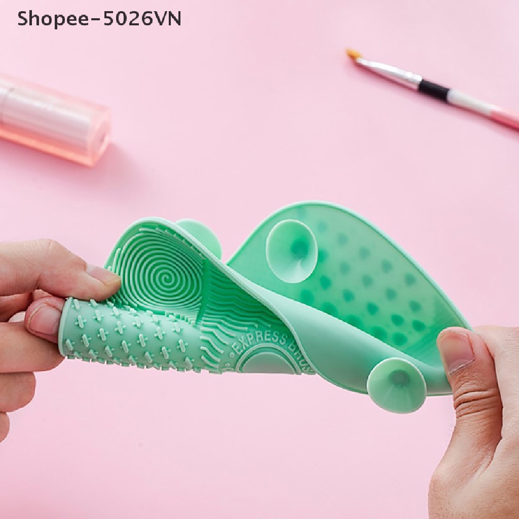 [Hàng mới về] Miếng đệm vệ sinh cọ trang điểm bằng silicone tiện dụng