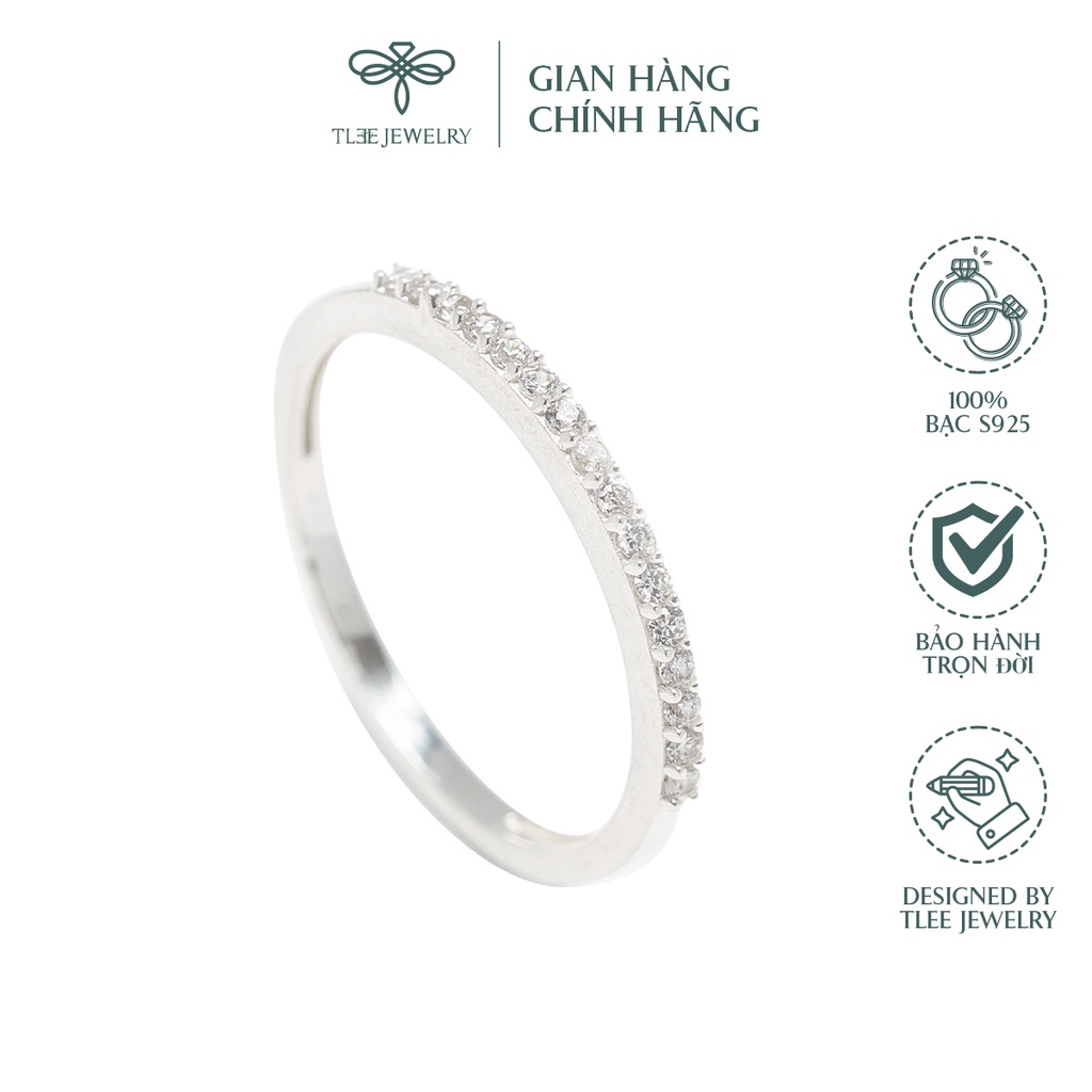 Nhẫn bạc nữ TLEE đính một hàng đá sang trọng NCJ A0154