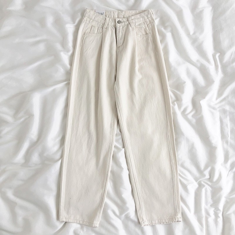 Quần Jean Lưng Cao Trơn Màu 38766