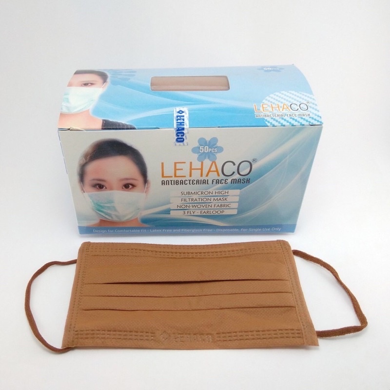 Khẩu trang full nâu LEHACO ( Hộp 50 cái )