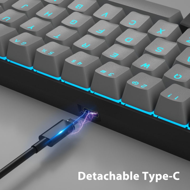 Bàn Phím Cơ MAGEGEE MK-Box 68 Phím 60% Type-C Có Đèn LED Nền Dành Cho Laptop Windows Mac