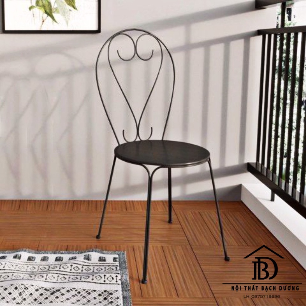 Ghế sắt hoa song cách điệu