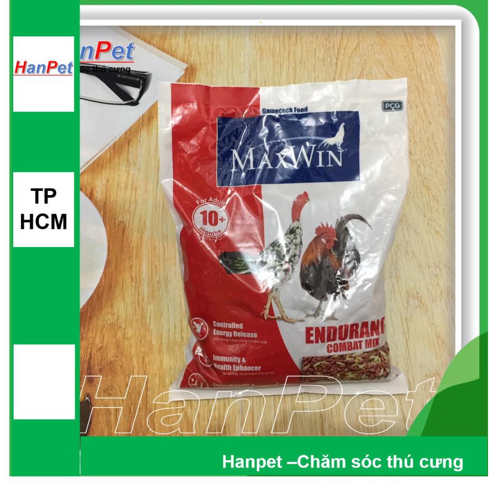 HN-Cám gà chọi Maxwin - thức ăn gà đá - kích thích phát triển cơ - gói 1kg (hàngThái) (hanpet  614)