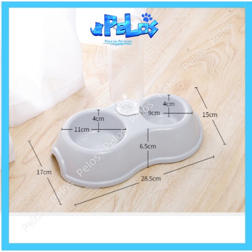 Bát ăn cho chó mèo, khay đựng thức ăn nước uống tự động cho chó mèo - PeLos