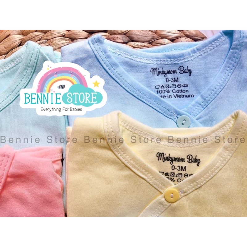 Áo ngắn tay sơ sinh , Áo cổ tim vạt chéo Minkymom baby