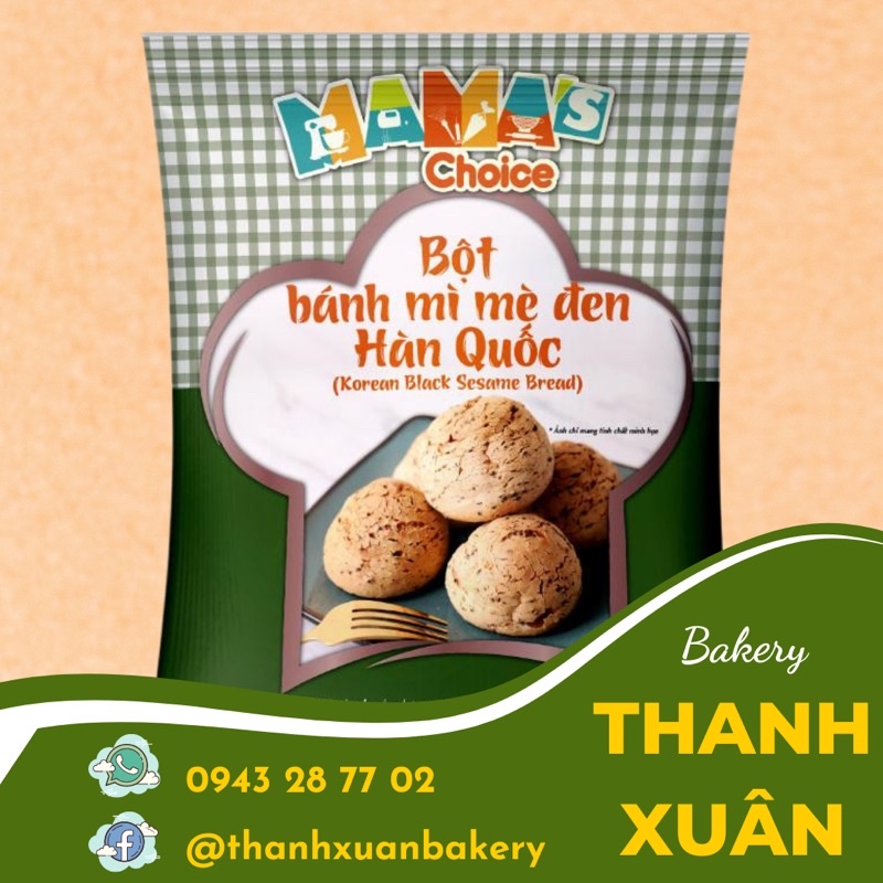 Bột Bánh Mì Mè Đen Hàn Quốc (500g)