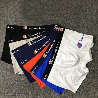 Quần lót boxer cotton lụa lạnh họa tiết Champion màu trơn thoáng khí dành cho nam