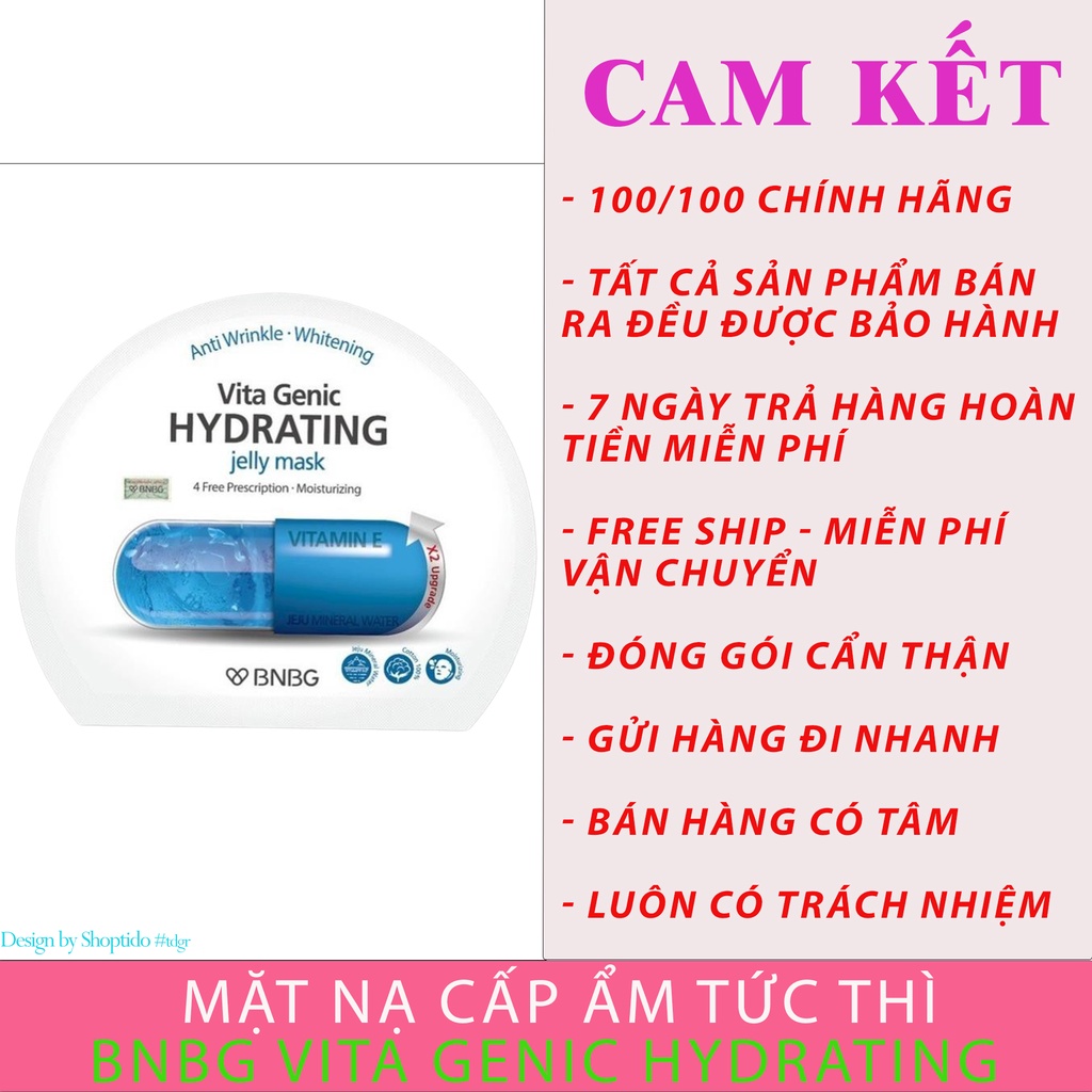 Combo 10 Mặt nạ BNBG dưỡng ẩm cho da Vita Genic Hydrating Jelly Mask 30ml NPP Shoptido