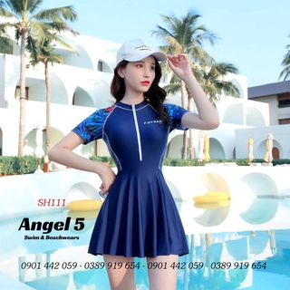 Đồ bơi liền thân nữ tay ngắn SH111