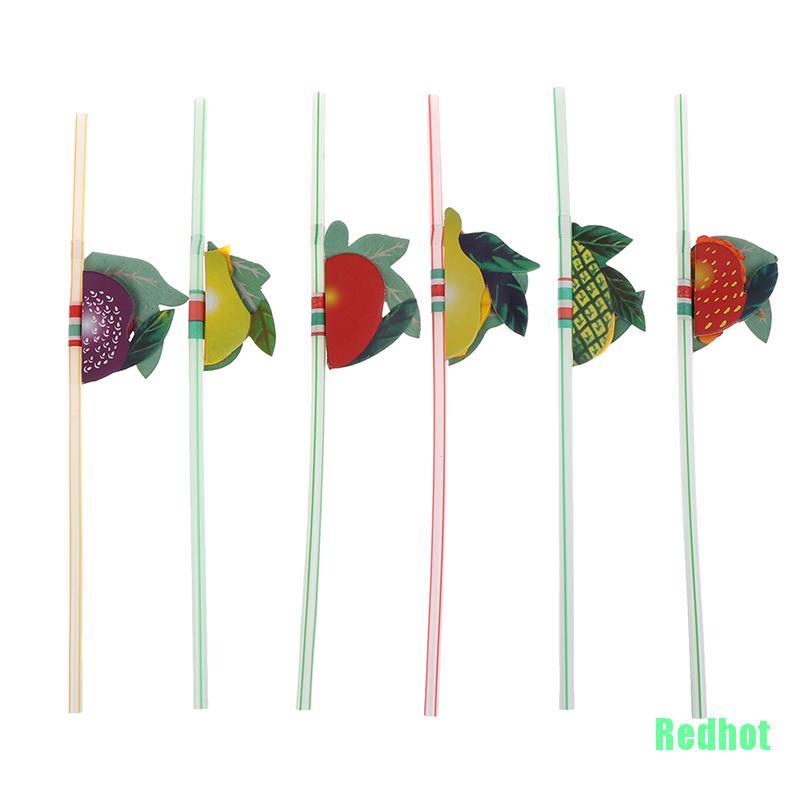 Set 50 ống hút trái cây 3D trang trí cocktail