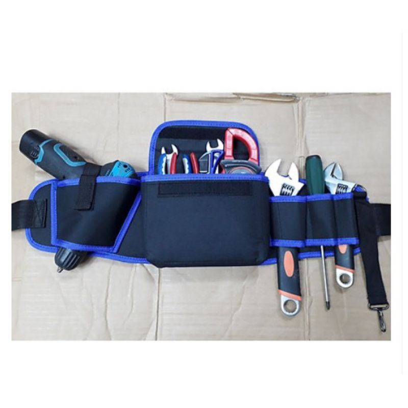 Túi Đựng Đồ Nghề_Đai Đựng Khoan Pin Màu Viền Xanh Dương Cao Cấp