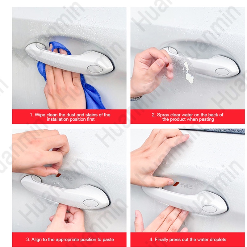 Bộ 4 Miếng Dán Bảo Vệ Tay Nắm Cửa Xe Hơi Hyundai Ioniq Hybrid Elantra Tucson Reina Santa Fe Kona Accent