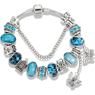 Vòng tay nữ charm cao cấp xanh