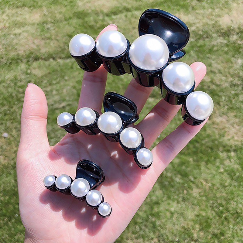 Kẹp gắp tóc đính ngọc trai nhân tạo họa tiết hình học thời trang cho nữ