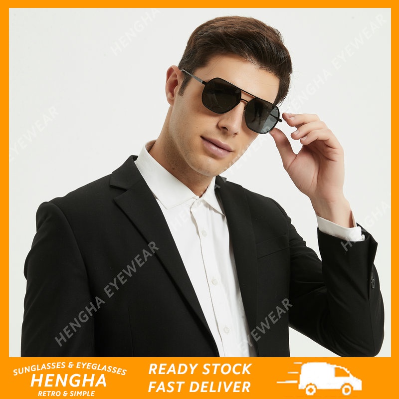 Kính Mát Phân Cực Gọng Kim Loại Phong Cách Retro Thời Trang