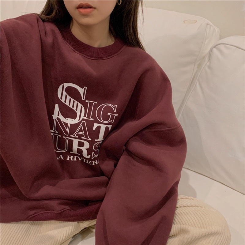 [Ảnh thật/Video] Set nỉ STR oversize,  Bộ đồ mùa đông quần nhung tăm, áo sweater form rộng tay bồng cá tính Ulzzang | WebRaoVat - webraovat.net.vn