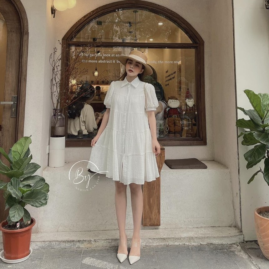 Đầm midi nữ, đầm xòe nữ đẹp, phong cách thời trang, trẻ trung, hàng chuẩn đẹp bán shop, phom dưới 54kg | BigBuy360 - bigbuy360.vn