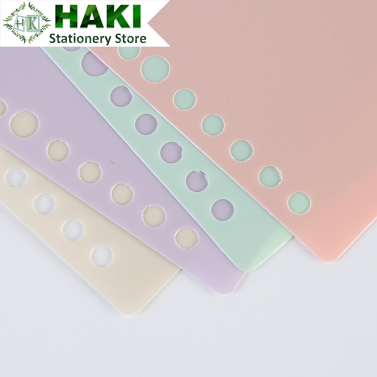 Tab phân trang HAKI chia trang chỉ mục set 4 tờ trơn màu pastel A5 B5 A4 20 26 30 lỗ dụng cụ văn phòng phẩm