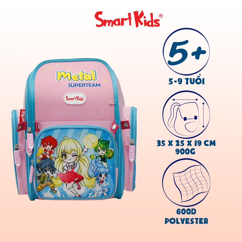 Balo chống gù B.bag Super Team-Metal B-009 Hồng