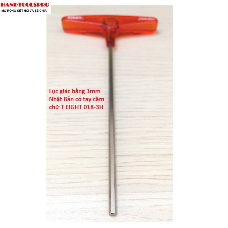 Lục giác bằng 3mm Nhật Bản có tay cầm chữ T EIGHT 018-3H