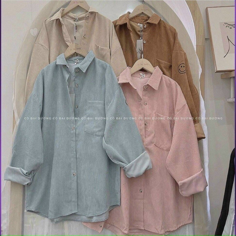 Áo khoác nhung, áo sơmi nhung, áo nhung nam nữ mặt cười93 ken fashion