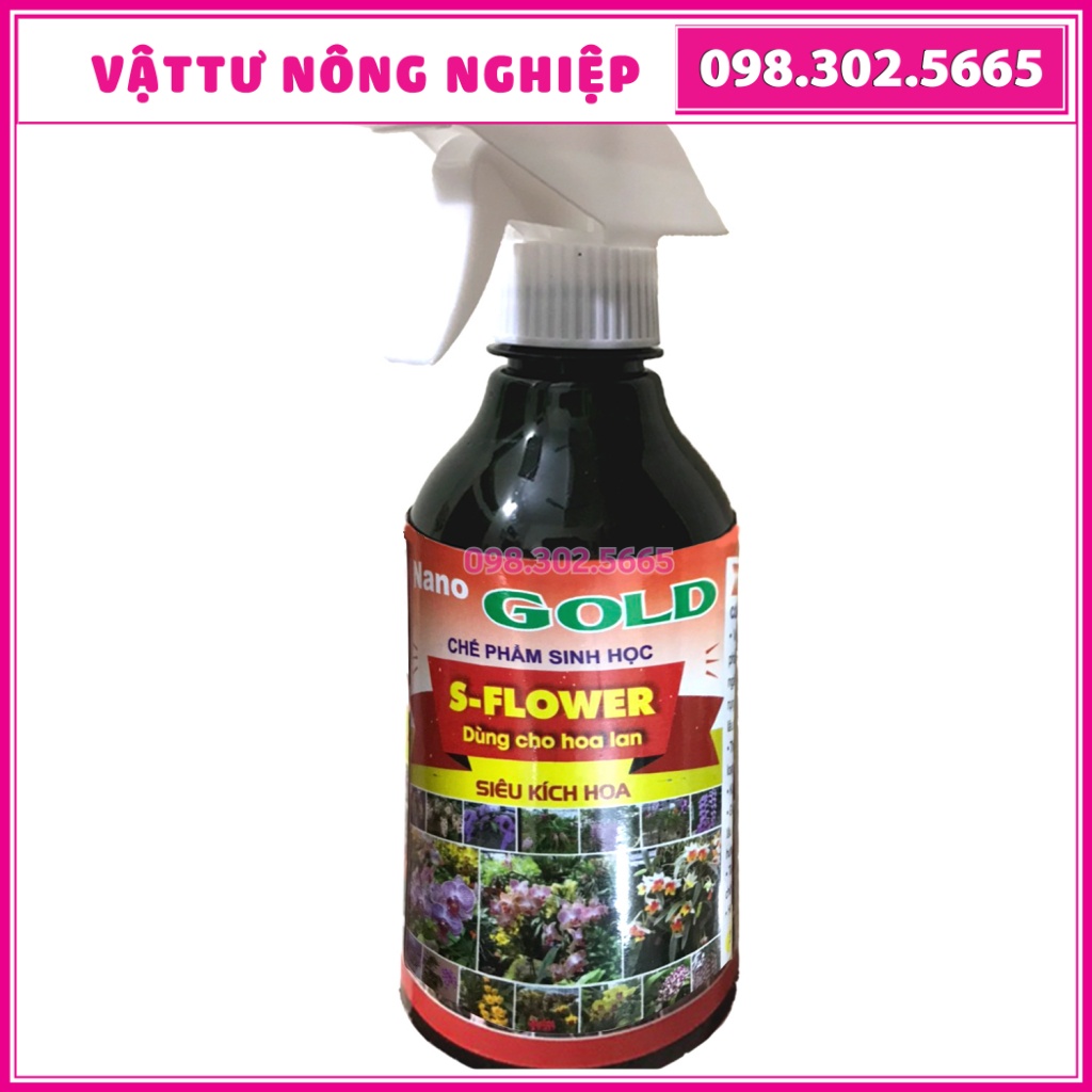 Chế phẩm sinh học Siêu kích hoa nano GOLD dạng chai xịt dùng cho hoa lan, phong lan