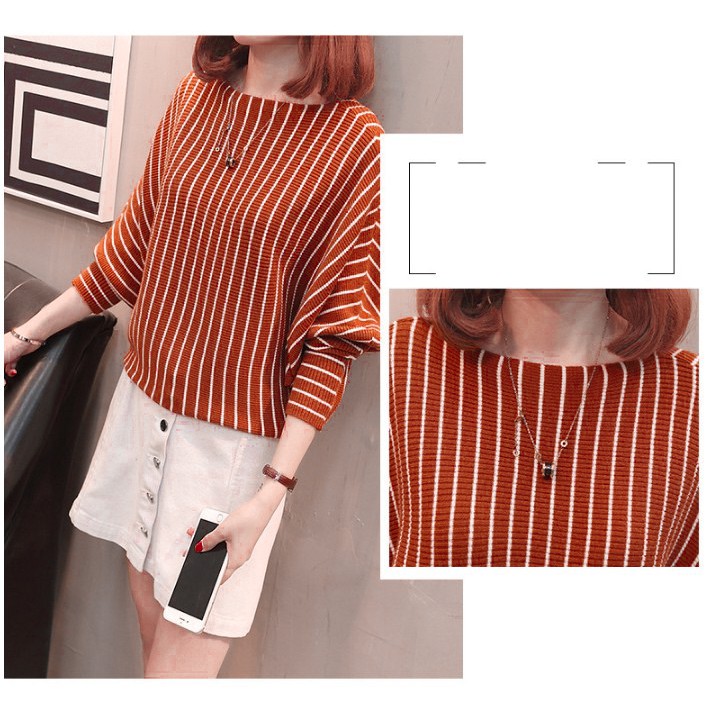 Áo len nữ đẹp dáng form rộng phối sọc big size | BigBuy360 - bigbuy360.vn