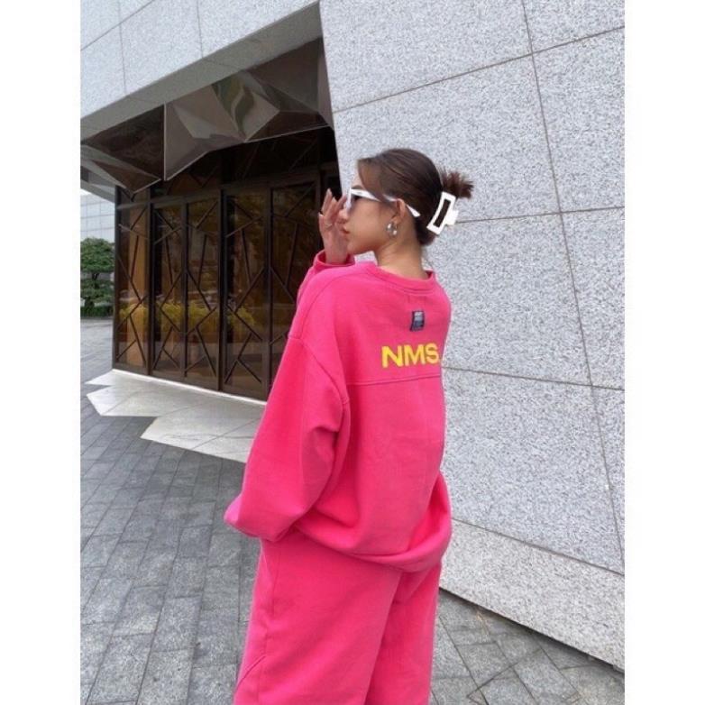 Bộ Nỉ Sweater Form Rộng Quần Ống Boom Kèm Áo Unisex Nam Nữ(Hàng Sẵn)