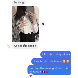 Set dạ tweed sơ mi nơ siêu xinh