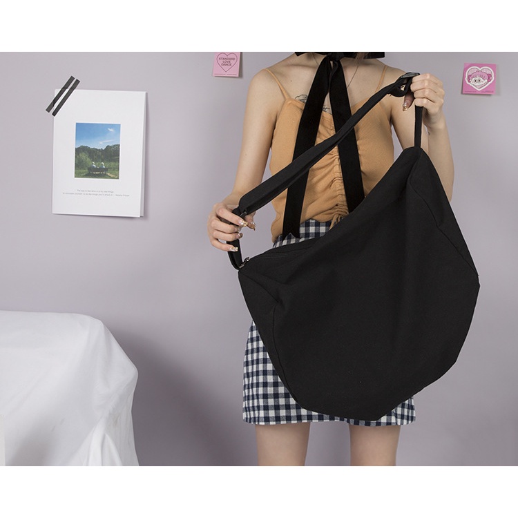 Túi đeo chéo thời trang nam nữ , túi vải canvas mang đi học , đi chơi TV010