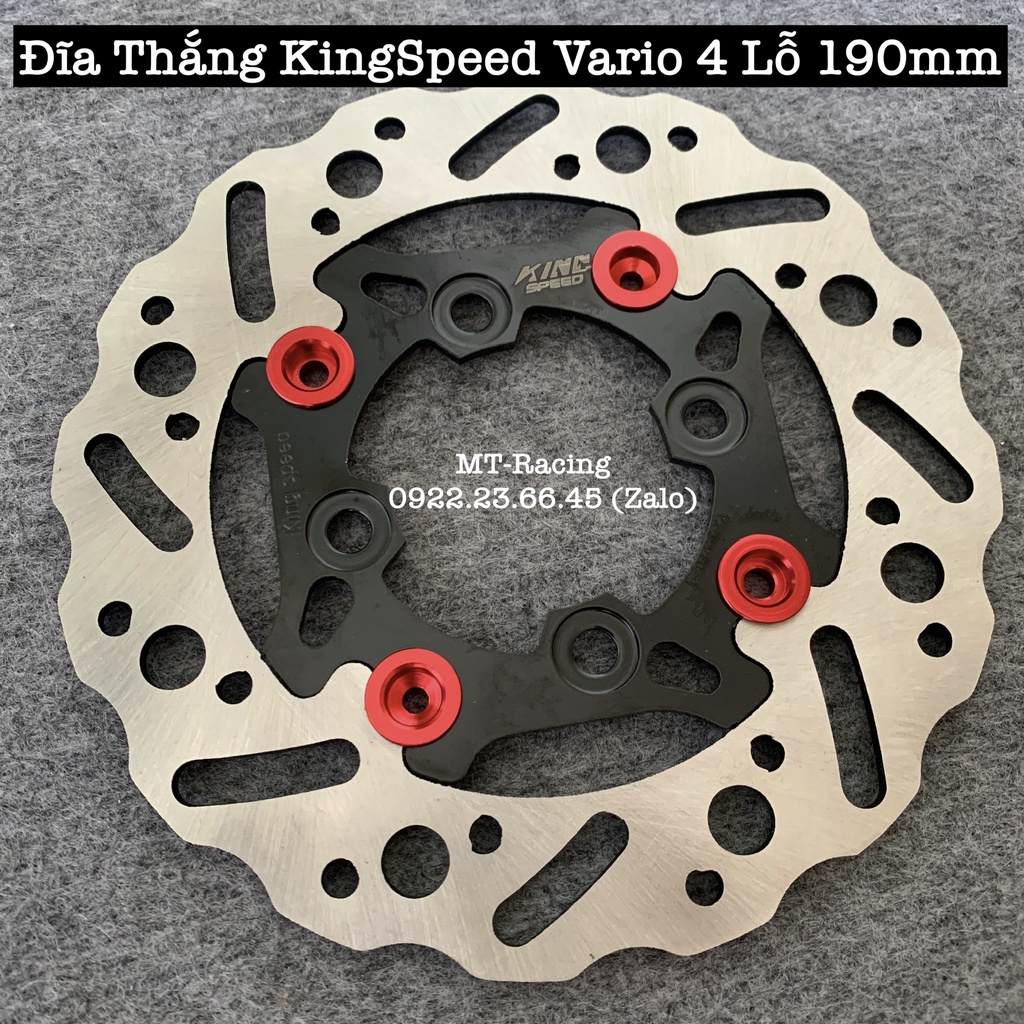 Đĩa Thắng KingSpeed 4 Lỗ Size 190mm Cho Vario 125, Vision, Mio Gắn Như Zin Dày Dặn Siêu Nét