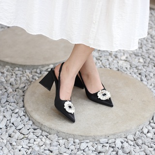 Giày thời trang - giày sandal bít mũi colee khuy đá mũi nhọn cao 9p vnxk