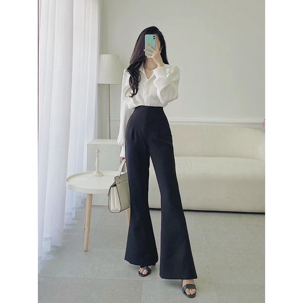 VELLE DESIGN áo sơ mi lụa helen kiểu dáng thanh lịch lạ mắt chất lụa tơ Hàn mượt mát không nhăn