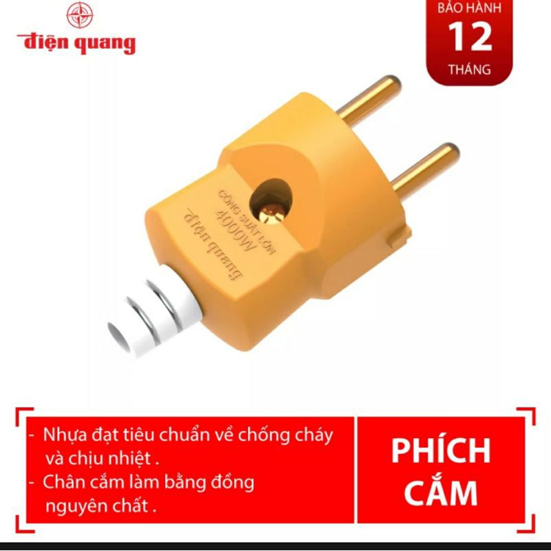 PHÍCH CẮM CHỊU TẢI CÔNG SUẤT LỚN ĐIỆN QUANG 4000W