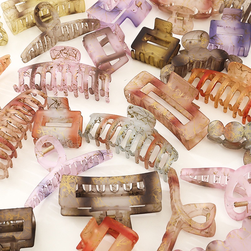 Kẹp tóc càng cua cỡ lớn thiết kế hình học phong cách cổ điển thời trang cho nữ