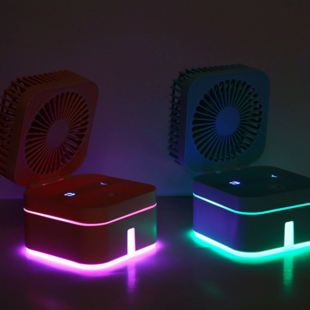 Quạt Mini | Quạt Phun Sương Để Bàn Magic Cube 3 Chế Độ Mát, Kiêm Đèn Ngủ Gấp Gọn Siêu Tiện Dụng - Bảo Hành 12 Tháng | BigBuy360 - bigbuy360.vn