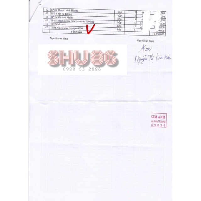 ĐỦ BILL_CHÍNH HÃNG Bổ Não Tăng Cường Trí Nhớ Ginko Biloba Thompson 6000mg
